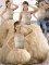 Champagne Scoop Neckline Beading and Ruffles Quince Ball Gowns Sleeveless Zipper