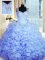 Glamorous Organza Sleeveless Floor Length Vestidos de Quinceanera and Beading and Ruffles