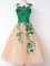 Cheap Knee Length Lace Up Court Dresses for Sweet 16 Peach for Prom and Party and Wedding Party with Appliques