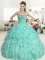 Perfect Ball Gowns 15th Birthday Dress Apple Green Sweetheart Organza Sleeveless Floor Length Lace Up