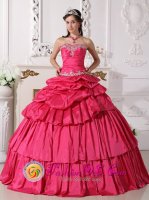 Beading and Ruch Hot Pink Sweetheart Old Saybrook Connecticut/CT Detachable Quinceanera Gowns Party Style