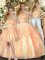 Classical Sweetheart Sleeveless Lace Up Sweet 16 Dress Orange Organza