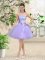 Smart Lilac Off The Shoulder Neckline Lace and Belt Quinceanera Court of Honor Dress Sleeveless Lace Up