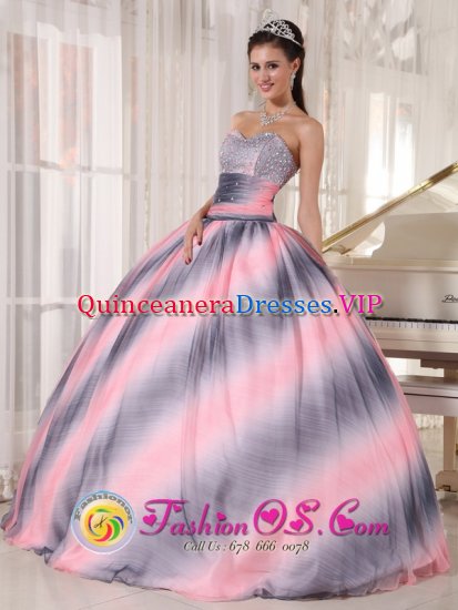 Fabulous Sweetheart Ombre Color Quinceanera Dress Beading and Ruch Decorate Bodice Chiffon Ball Gown In Centurion South Africa - Click Image to Close