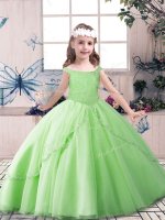 New Arrival Sleeveless Lace Up Floor Length Beading Kids Formal Wear(SKU PAG1203-3BIZ)