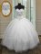 Beautiful White Organza Lace Up Ball Gown Prom Dress Sleeveless Floor Length Beading