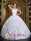 White Sweet 16 Dress With Halter Taffeta Beading Ball Gown In Springville Utah/UT