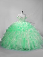 Comfortable Straps Sleeveless Quinceanera Dresses Beading and Pick Ups Apple Green Organza(SKU PSSW1154-6BIZ)