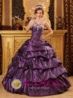 Sisseton South Dakota/SD Custom Made Taffeta Dark Purple Sweetheart Appliques and Pick-ups for Quinceanera Dress(SKU QDZY126J2BIZ)