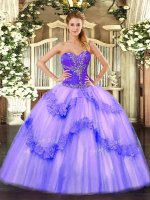 Tulle Sleeveless Floor Length Sweet 16 Dresses and Beading