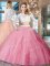 Scoop Long Sleeves Beading and Lace and Ruffles Zipper Vestidos de Quinceanera