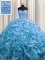 Unique Pick Ups Floor Length Ball Gowns Sleeveless Baby Blue Sweet 16 Dresses Court Train Lace Up