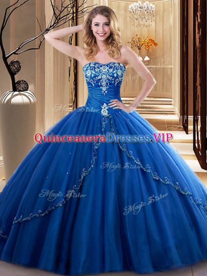 Sleeveless Embroidery Lace Up 15 Quinceanera Dress - Click Image to Close