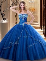 Sleeveless Embroidery Lace Up 15 Quinceanera Dress