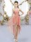 Peach Empire Chiffon Sweetheart Sleeveless Beading High Low Lace Up Court Dresses for Sweet 16