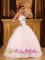 Stockton Heath Cheshire Beautiful Beading White Quinceanera Dress For Custom Made Strapless Satin and Organza Ball Gown