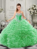 Fabulous Sweetheart Sleeveless Organza Quinceanera Dresses Beading and Ruffles Court Train Lace Up(SKU SJQDDT521002-3BIZ)