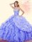 Simple Sleeveless Lace Up Floor Length Beading and Ruffles and Pick Ups Vestidos de Quinceanera