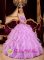 Pohjankuru Finland Beading Inexpensive Ruffles Lavender Quinceanera Dress For Sweetheart Organza Ball Gown