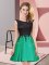 Scoop Sleeveless Zipper Dama Dress Green Satin