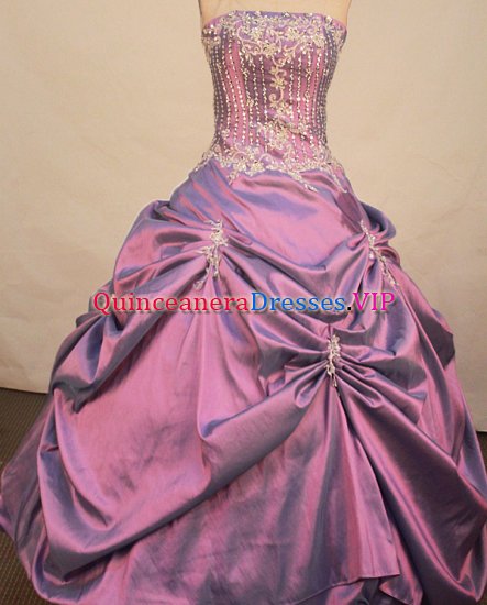 Beautiful ball gown strapless floor-length taffeta beading fuchsia quinceanera dresses FA-X-072 - Click Image to Close