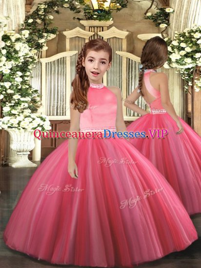 Sleeveless Zipper Floor Length Beading Kids Formal Wear - Click Image to Close