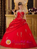 Faddiley Cheshire Discount Wine Red Sweet 16 Dress With Appliques Sweetheart With Taffeta For Quinceanera