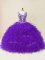 Floor Length Ball Gowns Sleeveless Purple Quinceanera Dresses Backless