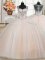 Wonderful See Through Back Zipper Up Straps Tulle Cap Sleeves Floor Length Quinceanera Dresses and Beading