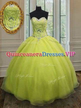 Sleeveless Lace Up Floor Length Beading and Belt Quinceanera Gown