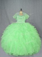 Colorful Sweetheart Sleeveless Sweet 16 Dress Floor Length Beading and Ruffles Organza(SKU PSSW1055-3BIZ)