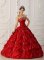 MontpelierIdaho/ID Elegant Wine Red Pick-ups Quinceanera Dress With Strapless Appliques and Beading Decorate