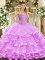 Lilac Sleeveless Beading and Ruffled Layers Floor Length Sweet 16 Dresses