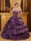 Challis Idaho/ID Custom Made Taffeta Dark Purple Sweetheart Appliques and Pick-ups for Quinceanera Dress