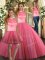 Coral Red Sleeveless Beading Floor Length Sweet 16 Dresses