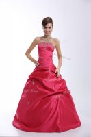 Sweetheart Sleeveless Taffeta Sweet 16 Dress Appliques Lace Up