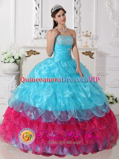 Clayton Carolina/NC Popular Appliques embellishment Multi-color Quinceanera Dresses - Click Image to Close