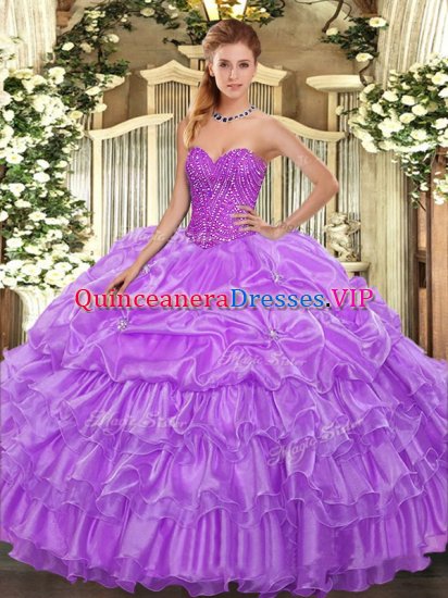 Fashion Floor Length Lavender Ball Gown Prom Dress Sweetheart Sleeveless Lace Up - Click Image to Close