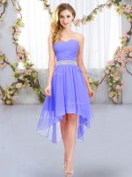 Lavender Sleeveless High Low Belt Lace Up Quinceanera Court Dresses(SKU BMT0449-5BIZ)