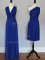 Trendy Royal Blue Empire Ruching Court Dresses for Sweet 16 Lace Up Chiffon Sleeveless Floor Length