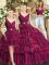 Cute Organza Sleeveless Floor Length Quinceanera Gown and Ruffled Layers