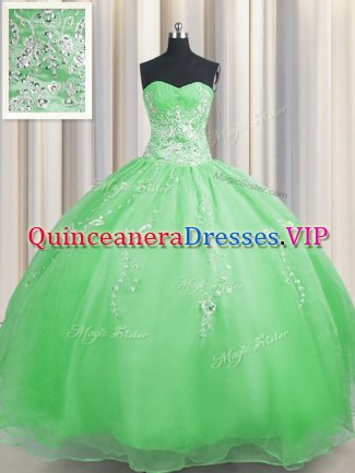 Most Popular Zipper Up Beading and Appliques Sweet 16 Quinceanera Dress Zipper Sleeveless Floor Length