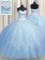 Low Price Bling-bling Big Puffy Sleeveless Beading Lace Up Sweet 16 Dress