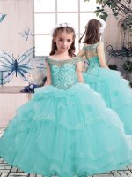 Hot Sale Sleeveless Lace Up Floor Length Beading Little Girls Pageant Dress Wholesale(SKU PAG1213BIZ)