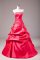 Strapless Sleeveless Lace Up 15th Birthday Dress Hot Pink Taffeta