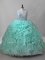 Hot Sale Ball Gowns Sleeveless Apple Green Quinceanera Dresses Brush Train Lace Up