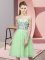 Sleeveless Knee Length Appliques Lace Up Quinceanera Court Dresses with