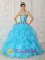 Bassenthwaite Cumbria gorgeous Baby Blue Quinceanera Dress For Strapless Organza With Appliques Ball Gown