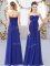 Royal Blue Sleeveless Chiffon Zipper Vestidos de Damas for Wedding Party