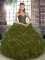 Exquisite Ball Gowns Ball Gown Prom Dress Olive Green Sweetheart Tulle Sleeveless Floor Length Lace Up